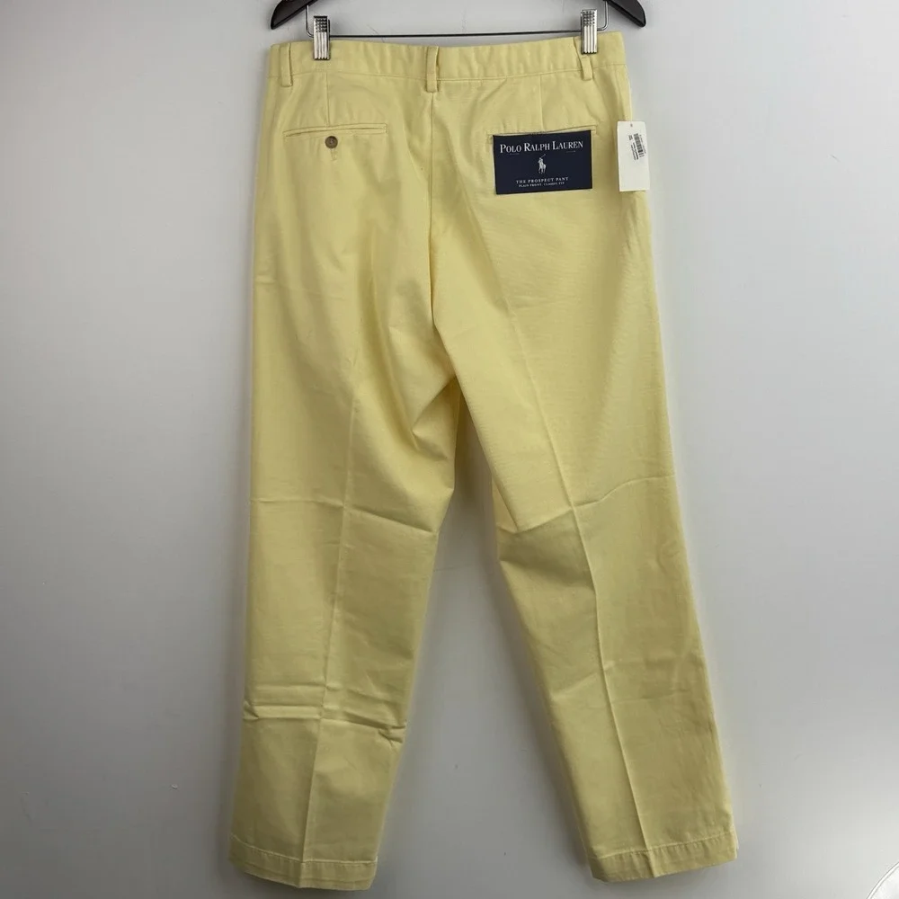 Polo Ralph Lauren Pants Mens 33x30 Yellow Butter Twill Prosepect Casual Flat NEW